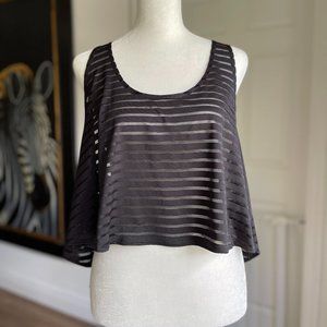 Black Mesh Striped Tank